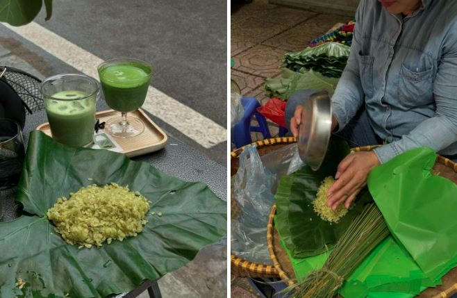 Cốm là món ăn đặc trưng của mùa thu Hà Nội. (Ảnh: Nguoingonangon)